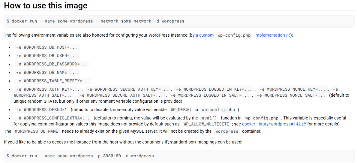 WordPress 官方镜像用法