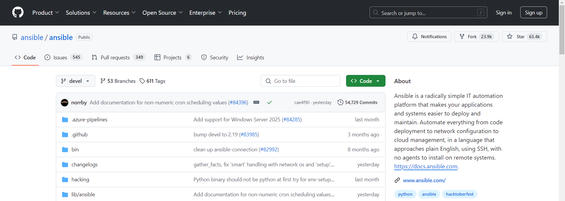 课件中的 Ansible 源码页面