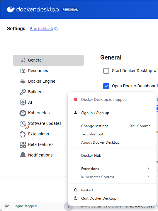 Docker Desktop 基本设置
