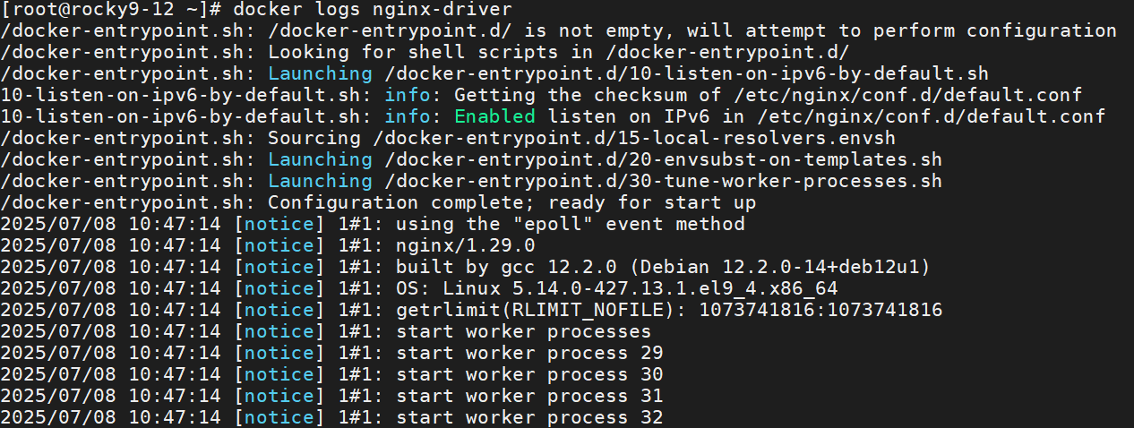 syslog 容器的日志读取结果