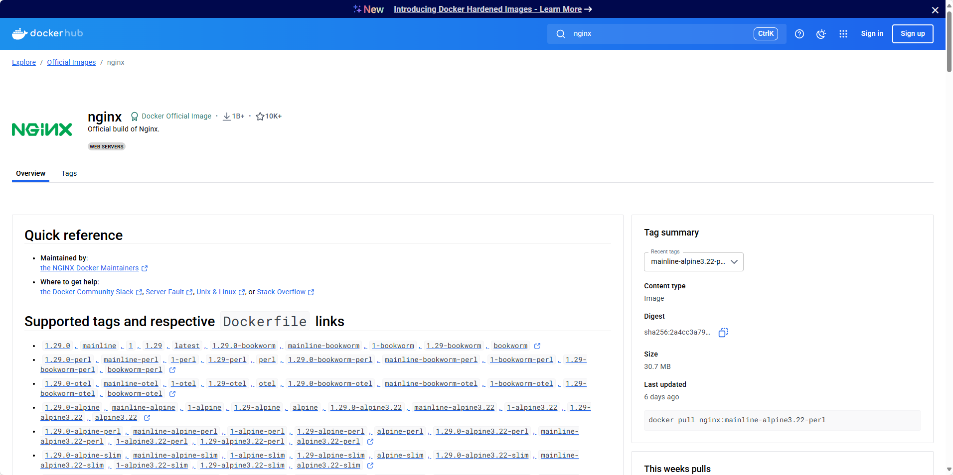 Nginx 镜像概述